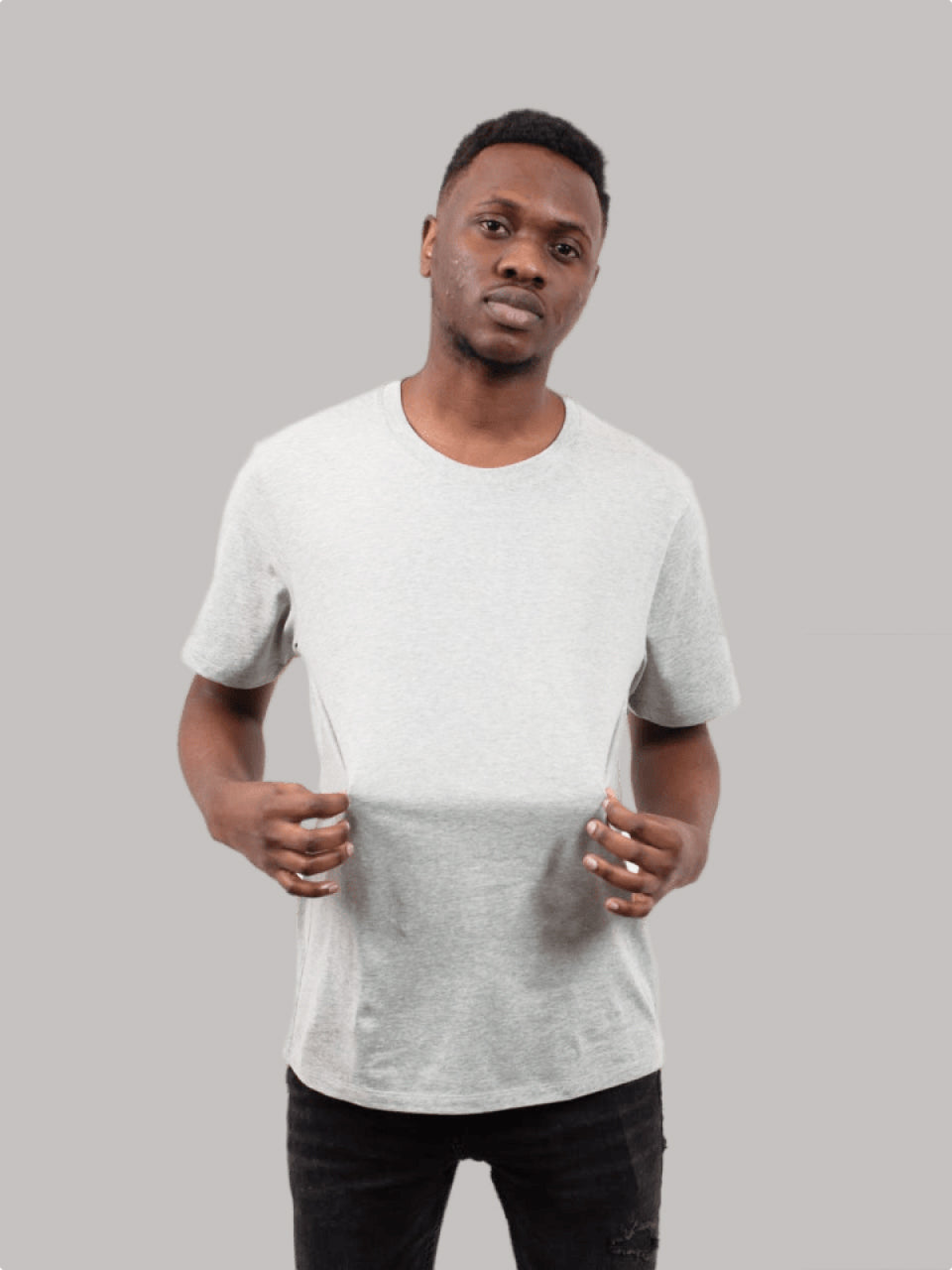 Loomcraft Essential Crew Neck T-Shirt in Heather Grey