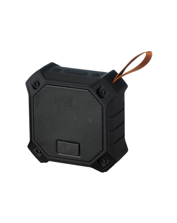 Nexora TrailBeat rugged black portable Bluetooth speaker with carry loop