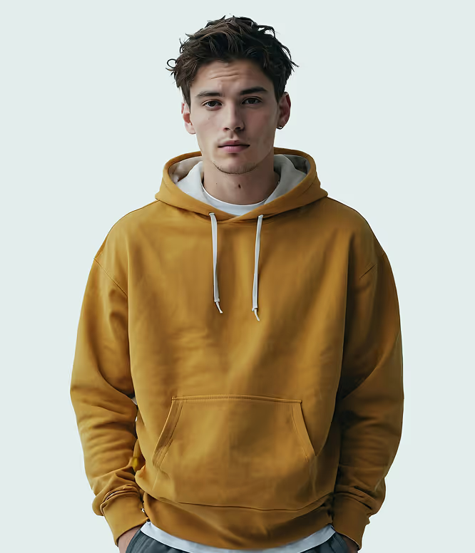 Loomcraft Cove Fleece Hoodie in Mustard Gold