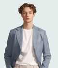 Loomcraft Tailored Linen Blazer in Sky Blue