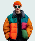 Loomcraft Arctic Colorblock Puffer Jacket in Multicolor